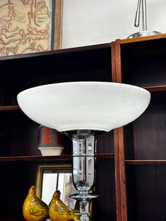 Art Nouveau Polished Chrome Torchiere