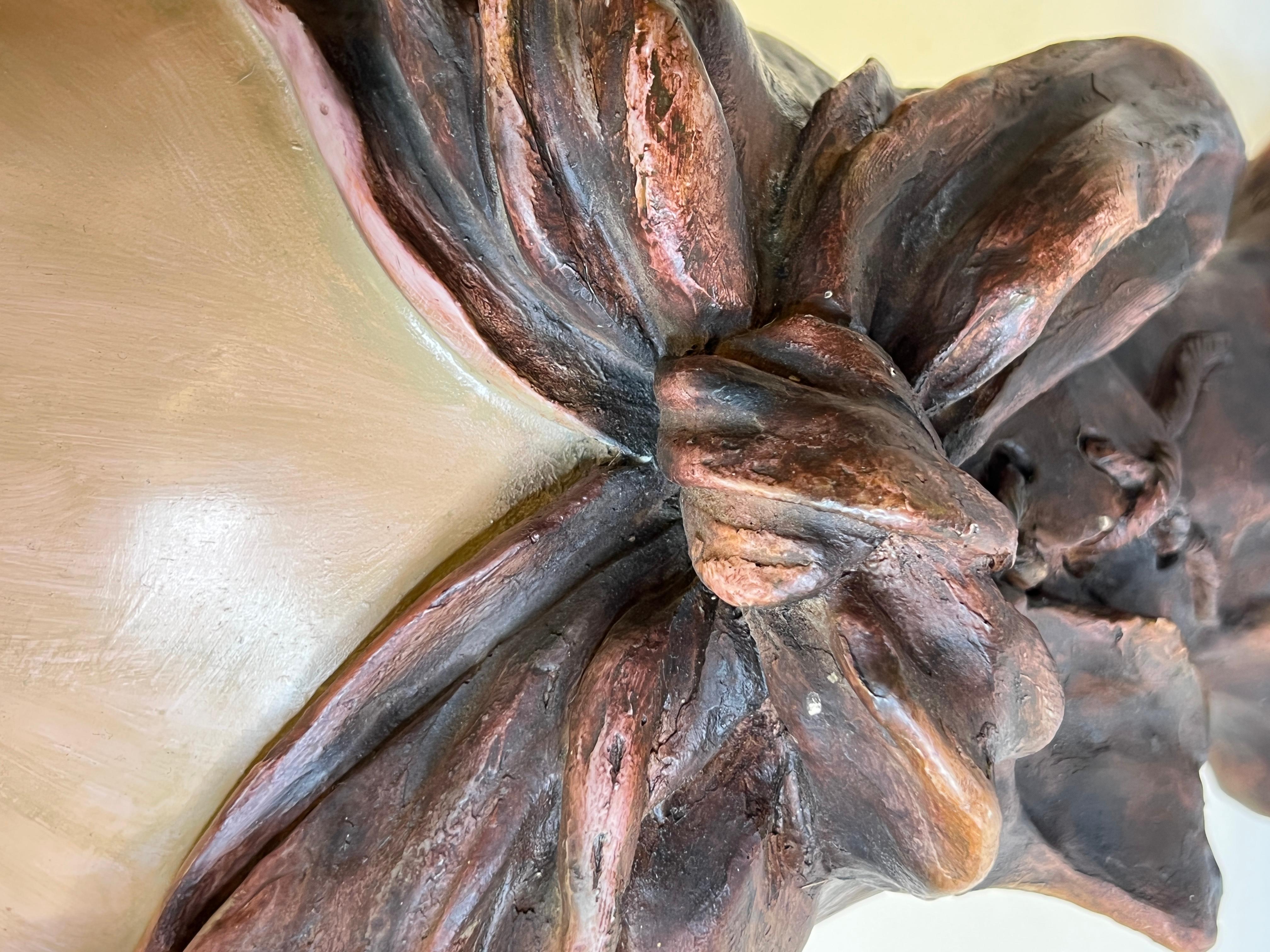 Art Nouveau Polychrome Terracotta Female Bust Signed Nelson 2