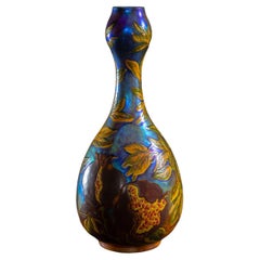Antique Art Nouveau Pomegranate Vase by Táde Sikorsky for Zsolnay