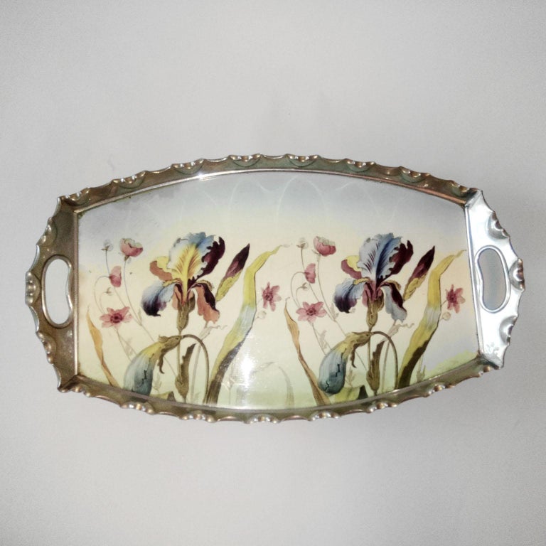 Art Nouveau Porcelain and Pewter Tray by Max Dannhorn, Villeroy and Boch at  1stDibs | max dannhorn porcelain, max dannhorn porzellan