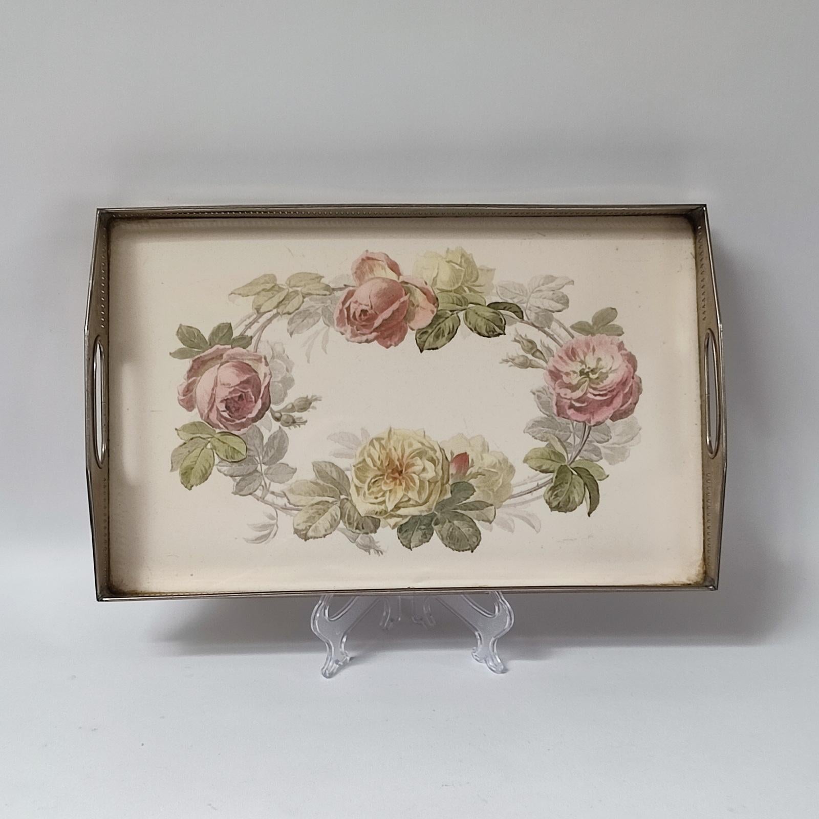 Bandeja Art Nouveau de porcelana y estaño de Villeroy & Boch, Finales S. XIX en Bueno estado para la venta en Bochum, NRW