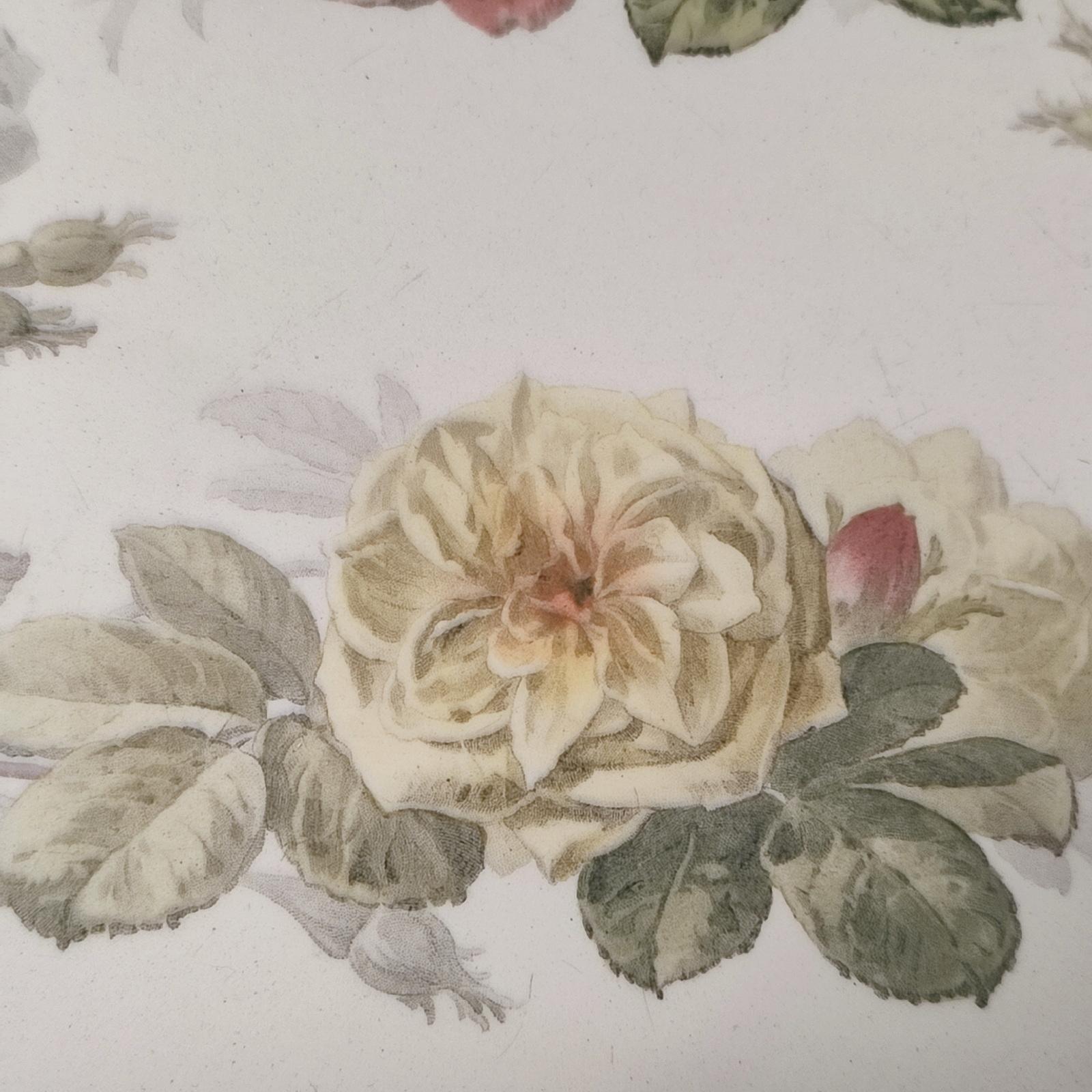 Bandeja Art Nouveau de porcelana y estaño de Villeroy & Boch, Finales S. XIX Porcelana en venta