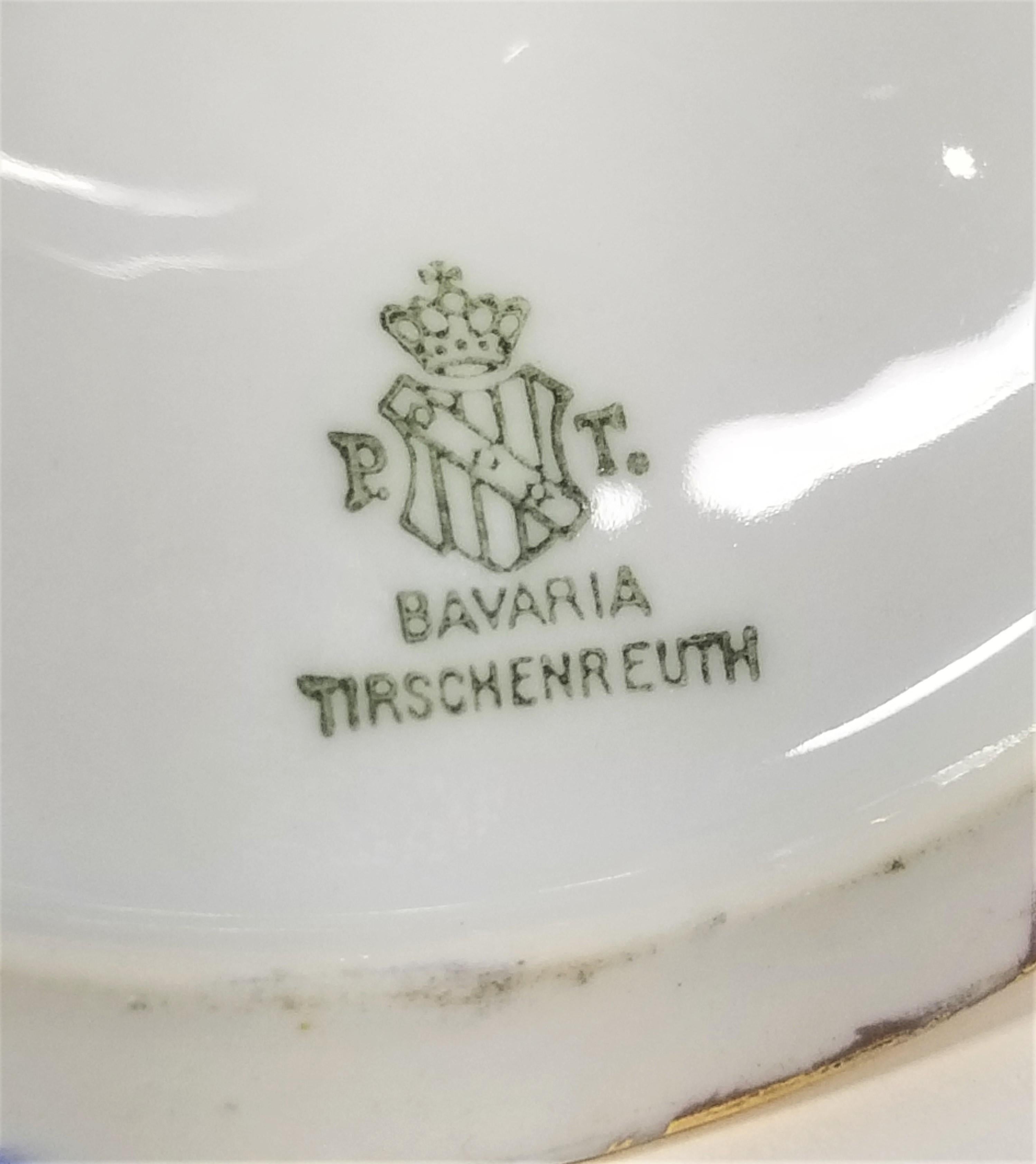 Art Nouveau Porcelain Candle Holders, German Bavaria Artist Signed Dated 1934 For Sale 4