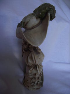 Art Nouveau Porcelain Girl Bust, Manner of Edward Stellmacher