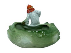 Art Nouveau Porcelain Harlequin Figural Catchall Antique, German, 1910s