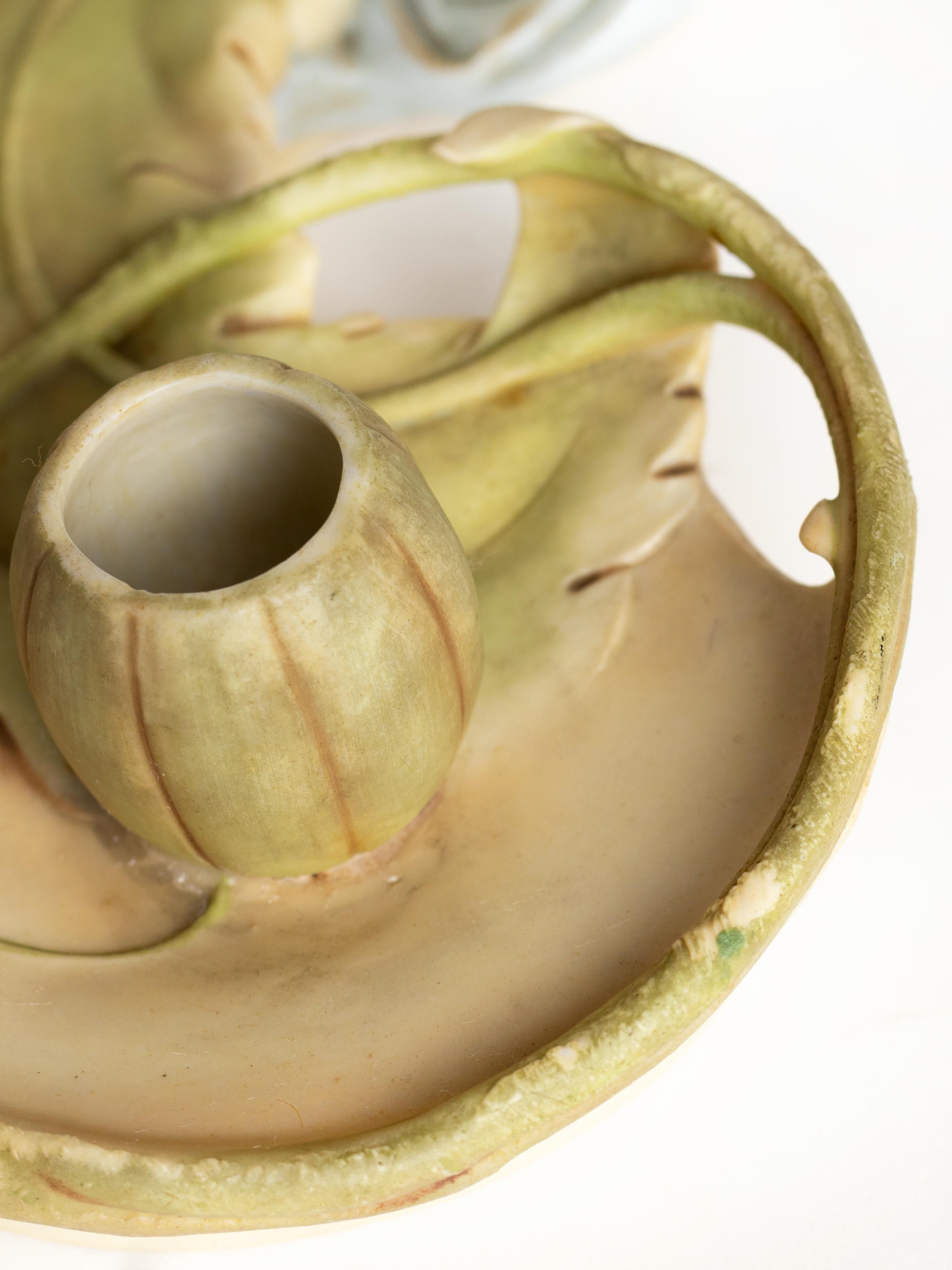 Calamaio in porcellana Art Nouveau con Venere e ninfea, XIX secolo in vendita 4