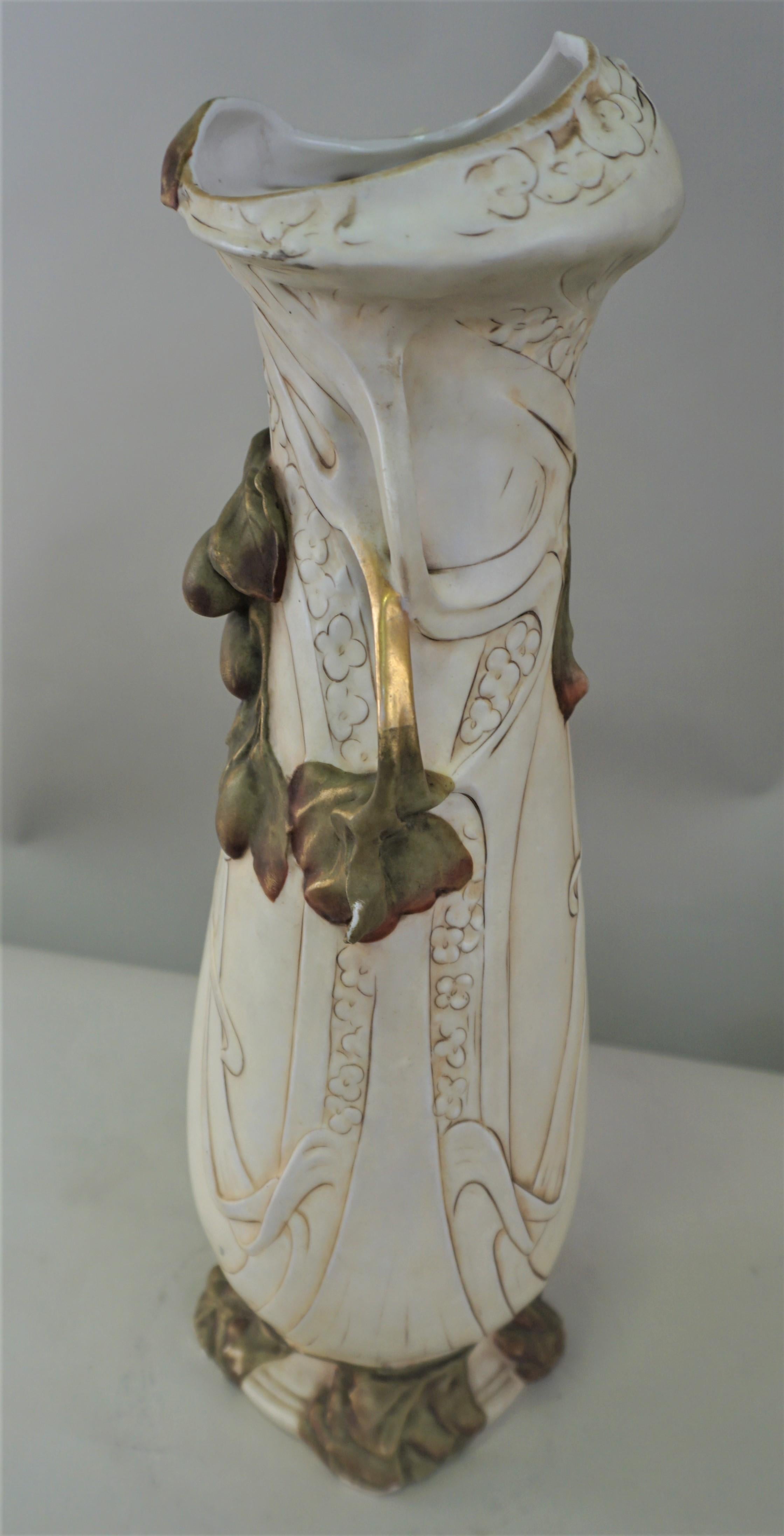 Art Nouveau Porcelain Vase by Royal Dux In Good Condition In Fairfax, VA