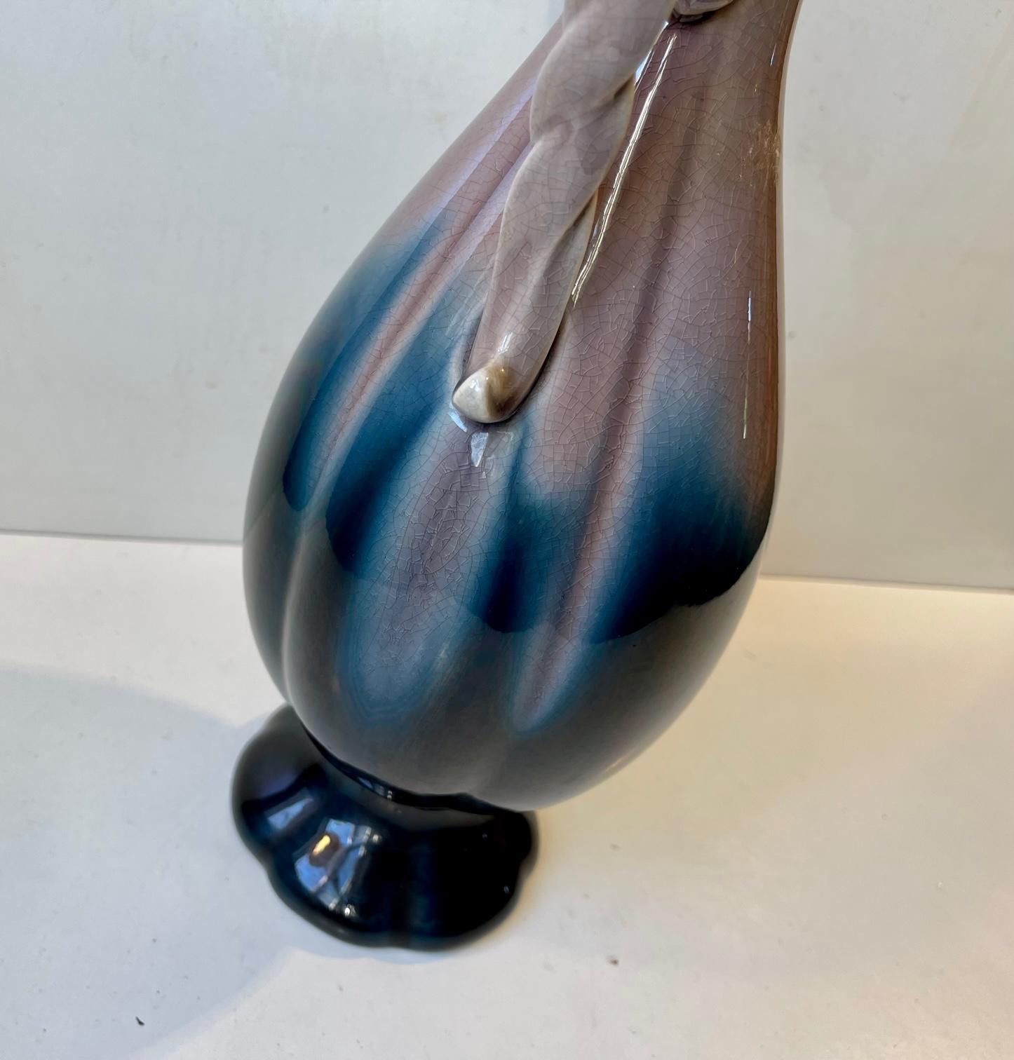 Glazed Art Nouveau Porcelain Vase from Rörstrand, circa 1910 For Sale