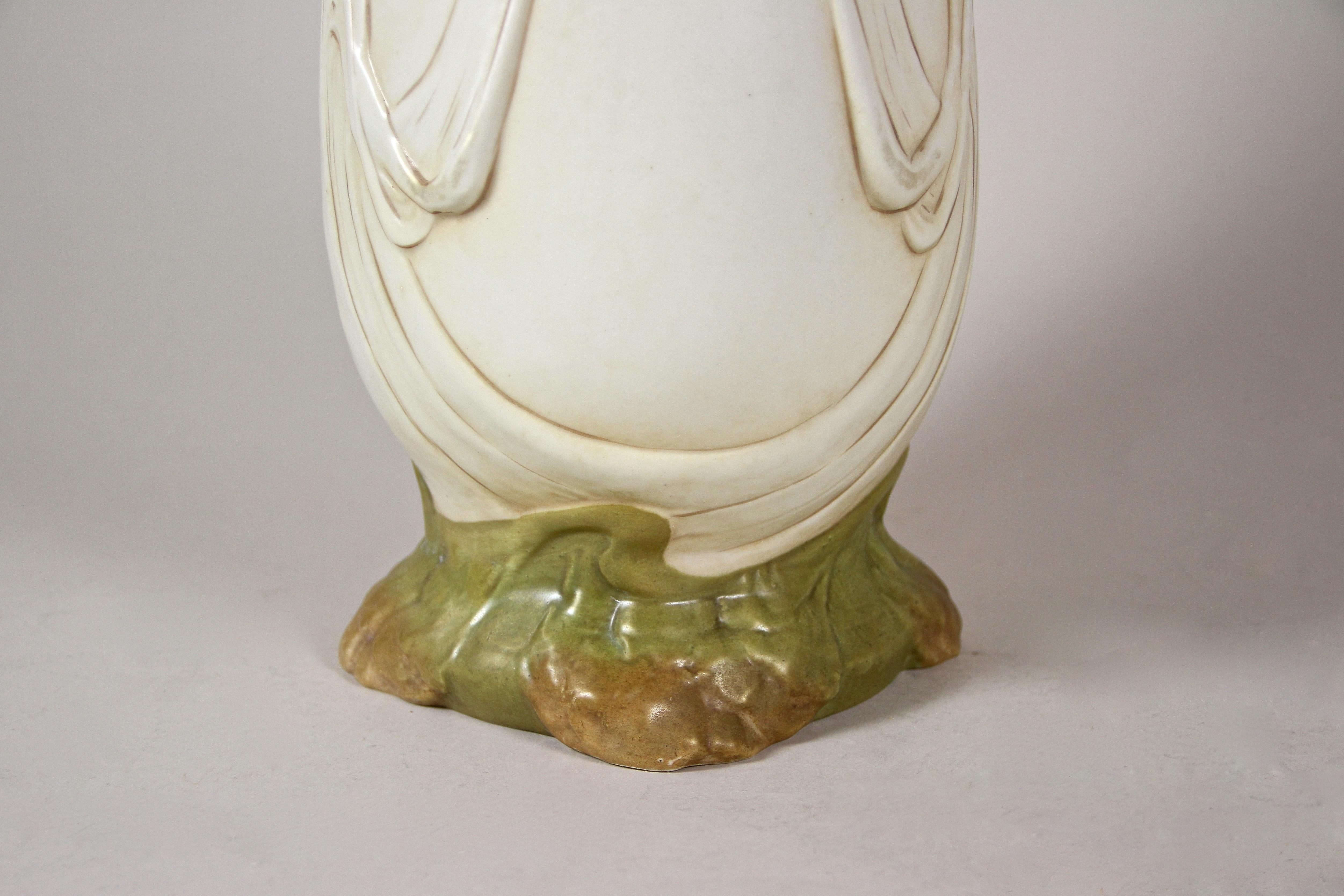Art Nouveau Porcelain Vase with Olives by Royal Dux, Bohemia, circa 1900 4