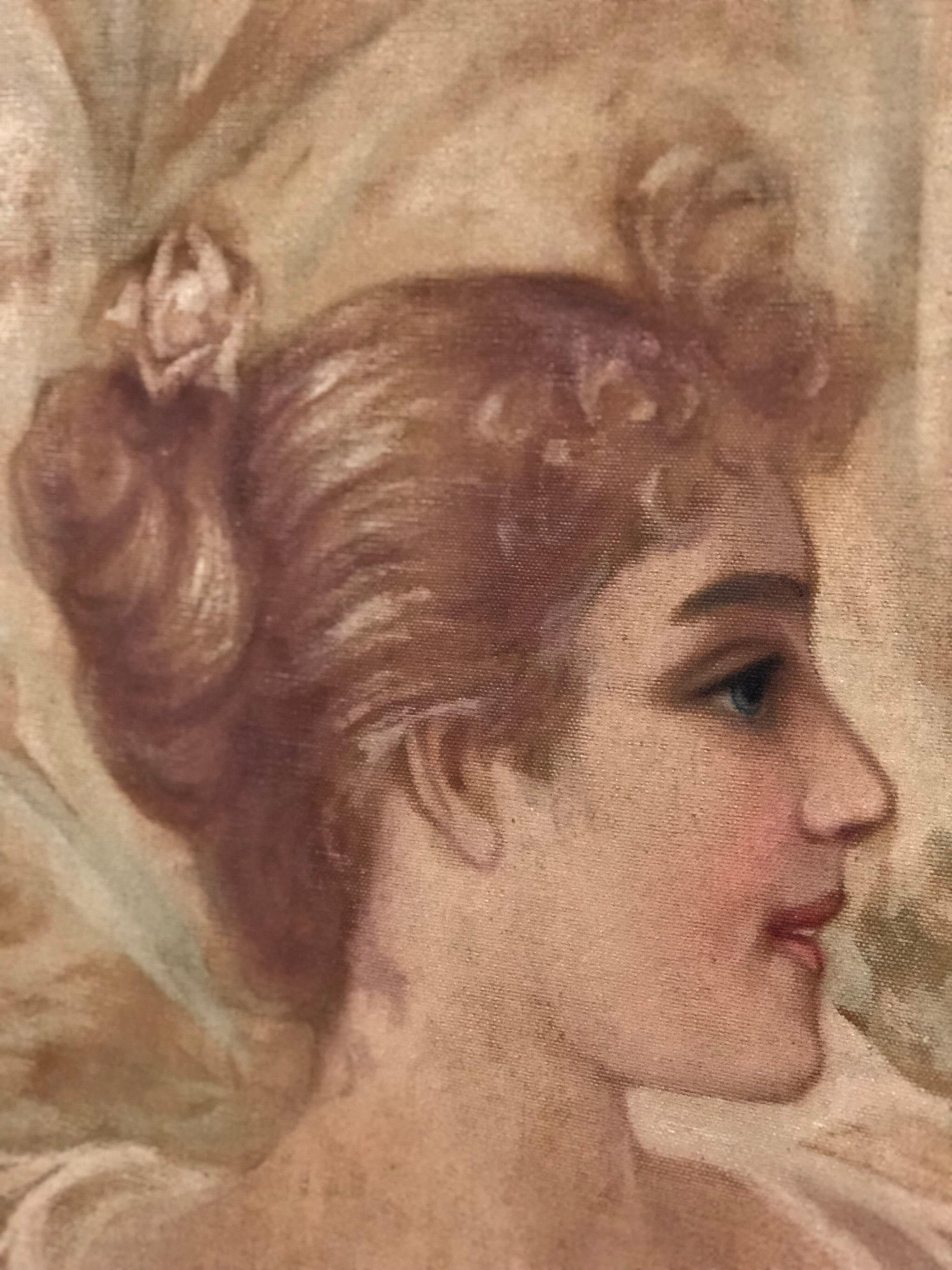 Peinture de portrait Art Nouveau, vers 1900 en vente 5