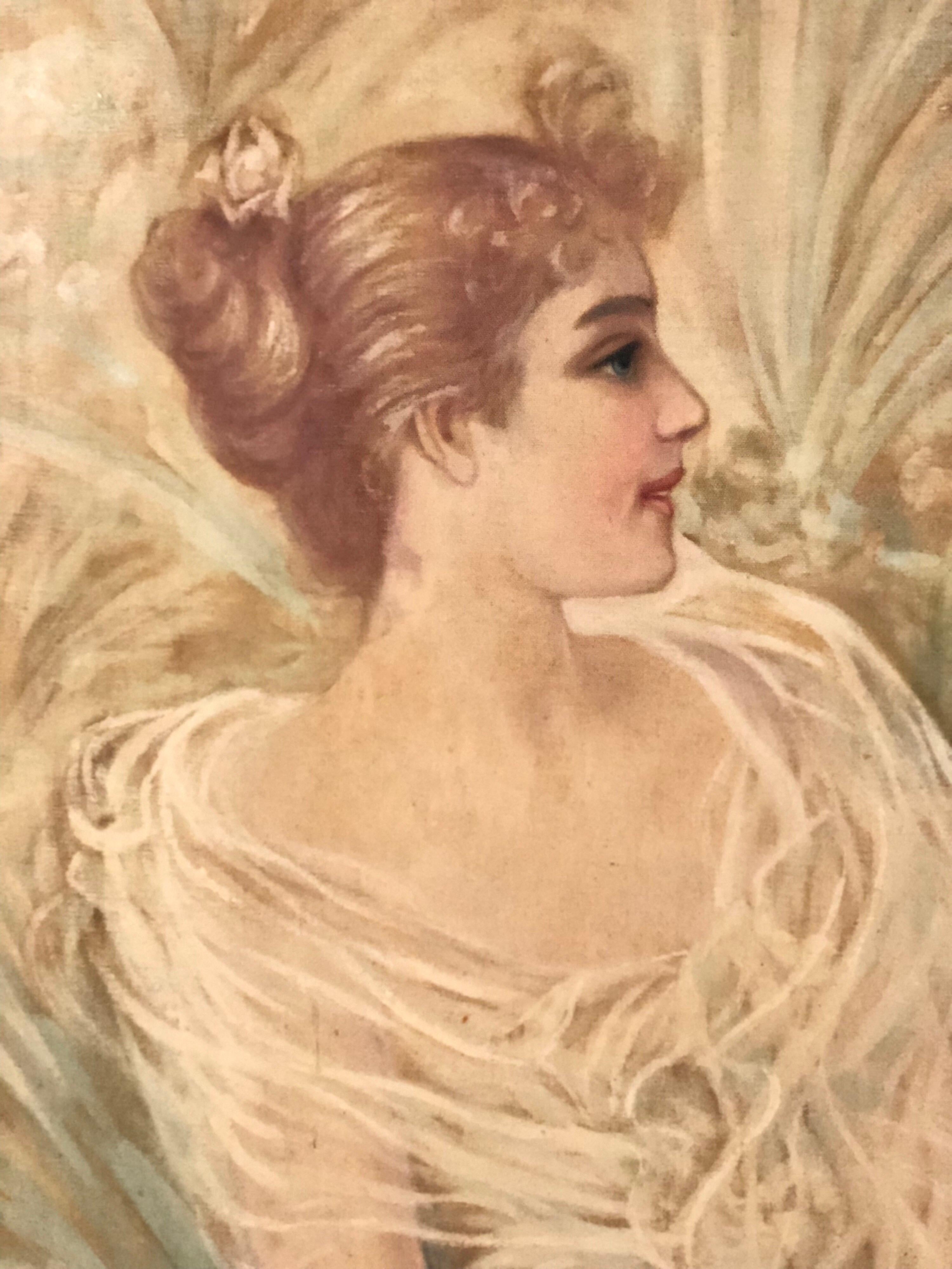 Début du 20ème siècle Peinture de portrait Art Nouveau, vers 1900 en vente