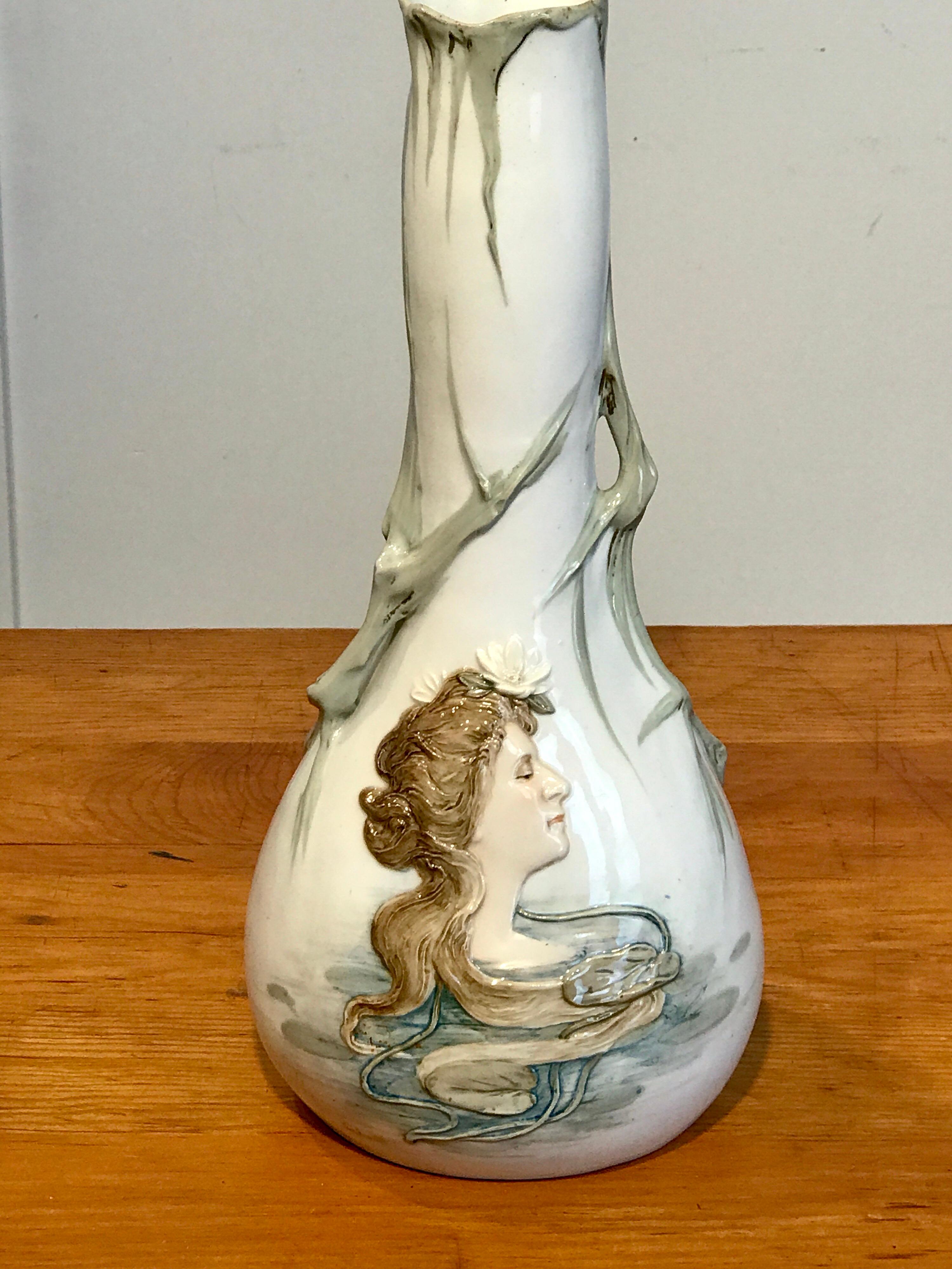 Art Nouveau Portrait Vase Attributed to Teplitz For Sale 6
