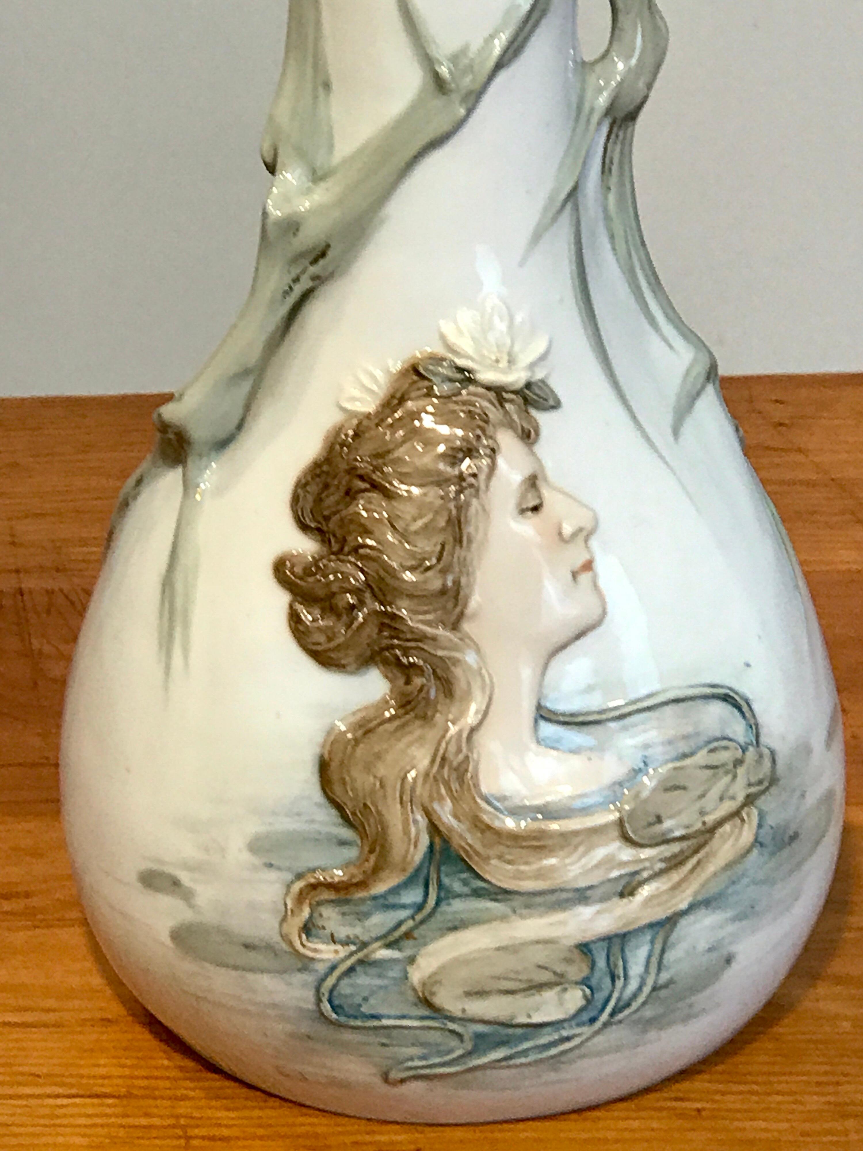 Art Nouveau Portrait Vase Attributed to Teplitz For Sale 1