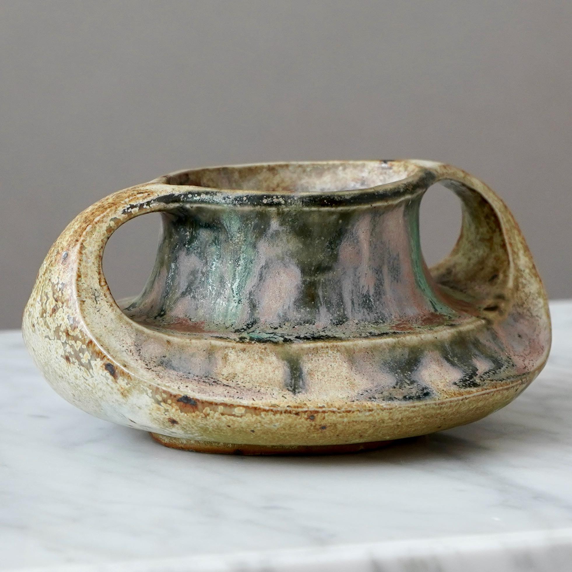 XX secolo Vaso in ceramica Art Nouveau di Charles Greber. Beauvais, Francia, 1920 circa. in vendita