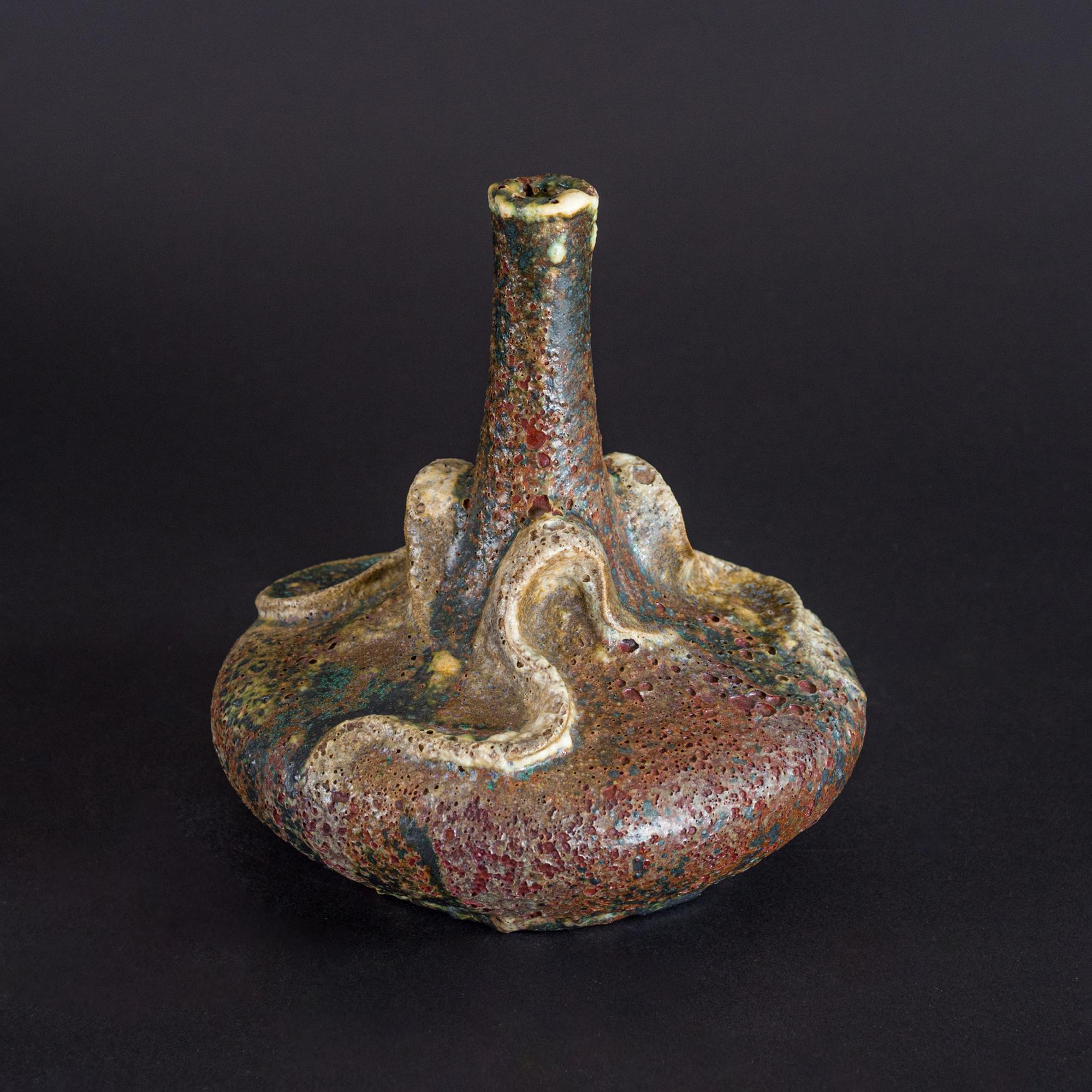 Glazed Art Nouveau Primordeal Vase by Raoul Lachenal For Sale