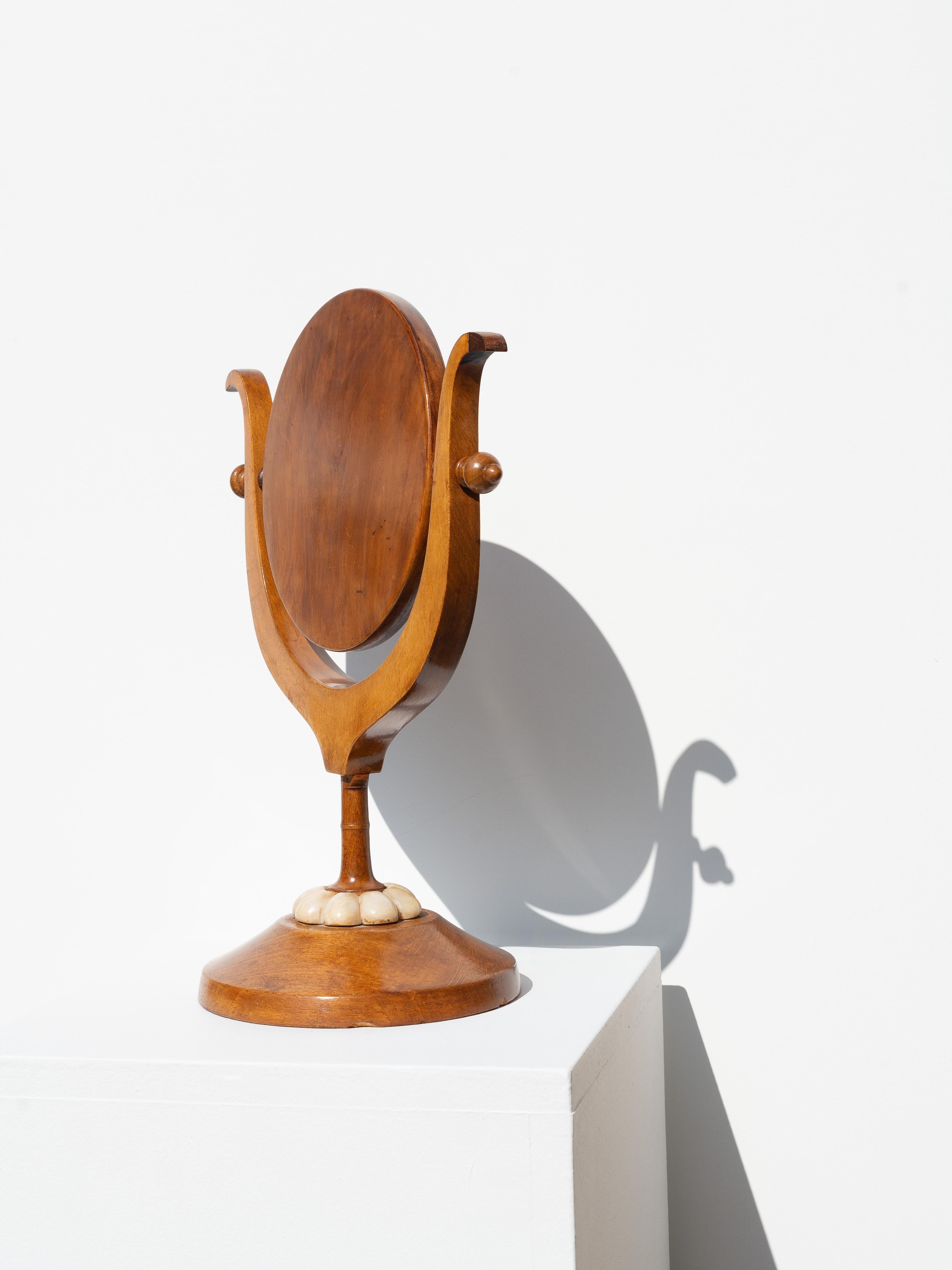 Noce Specchio Art Nouveau Psyche in noce e alabastro, Francia, XIX secolo in vendita