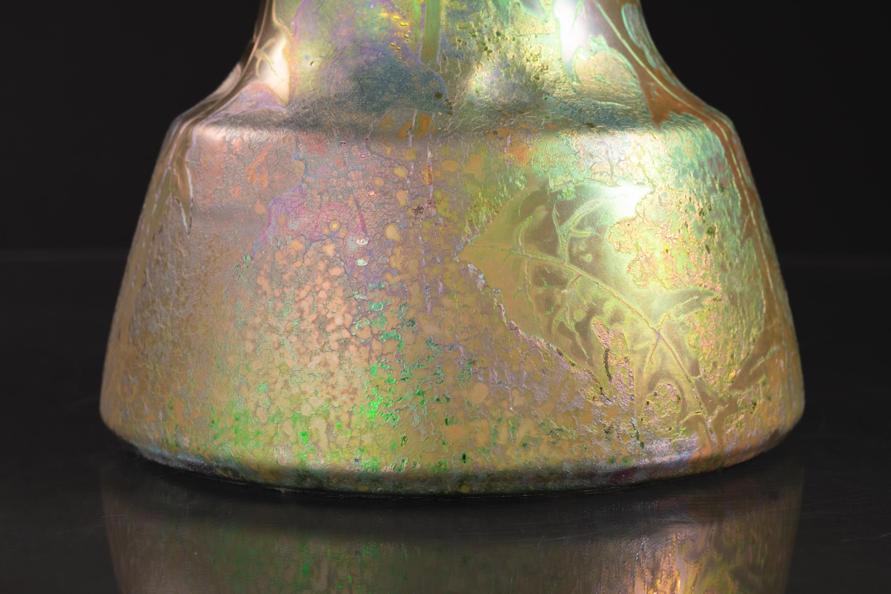Jarrón Art Nouveau Psicodélico Diente de León de Clement Massier en venta 11