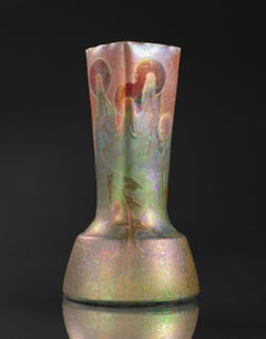 Art Nouveau Psychedelic Dandelion Vase by Clement Massier