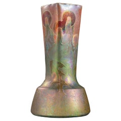 Vase dandelion psychédélique Art Nouveau de Clement Massier