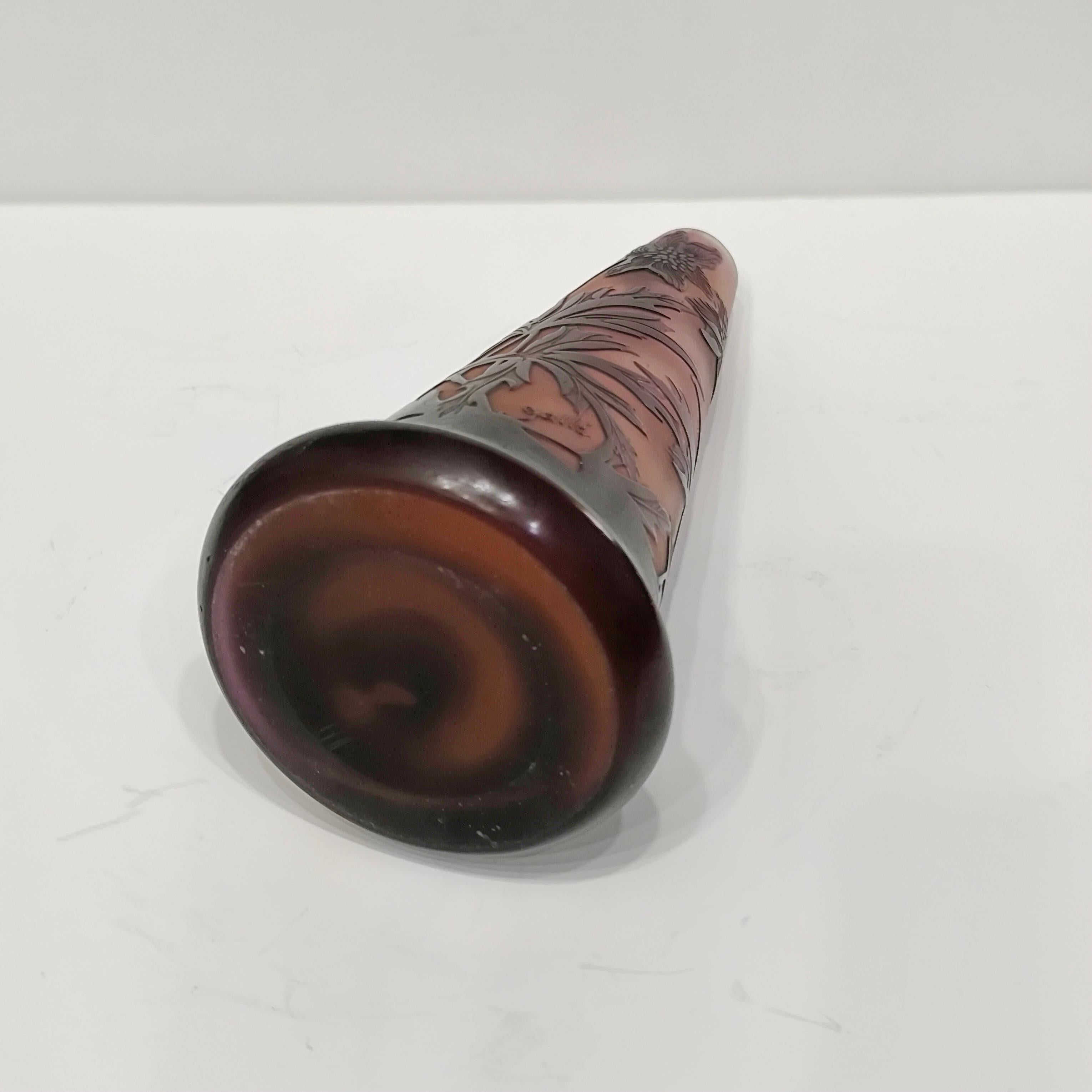 Vaso Art Nouveau Emile Galle Soliflores 'Anémones d'Alpes', Francia, anni '900 in vendita 2