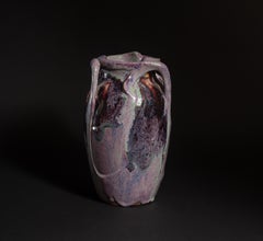 Art Nouveau Purple Twist Vase by Raoul Lachenal