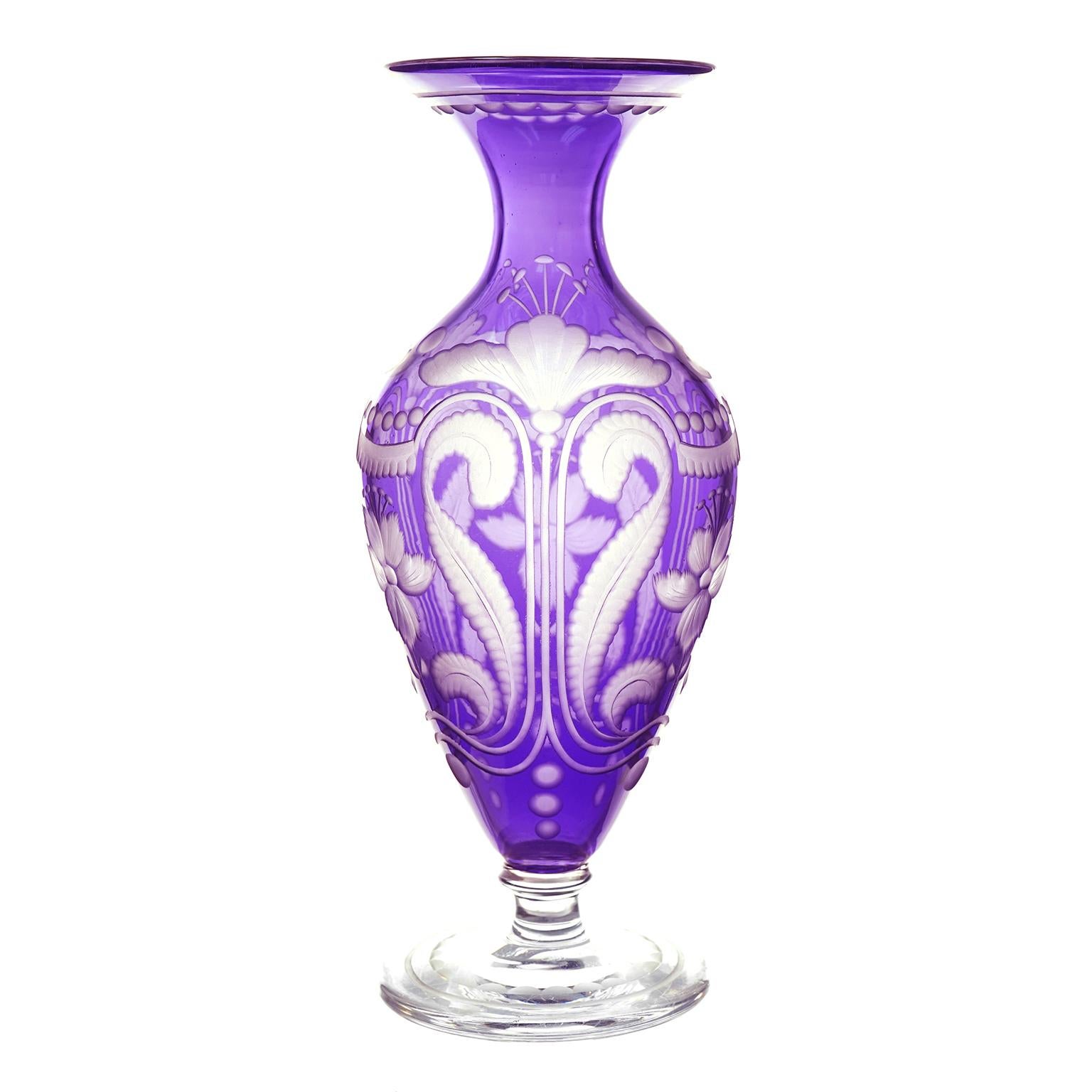 Lila Jugendstil-Vase von Libby (Art nouveau) im Angebot