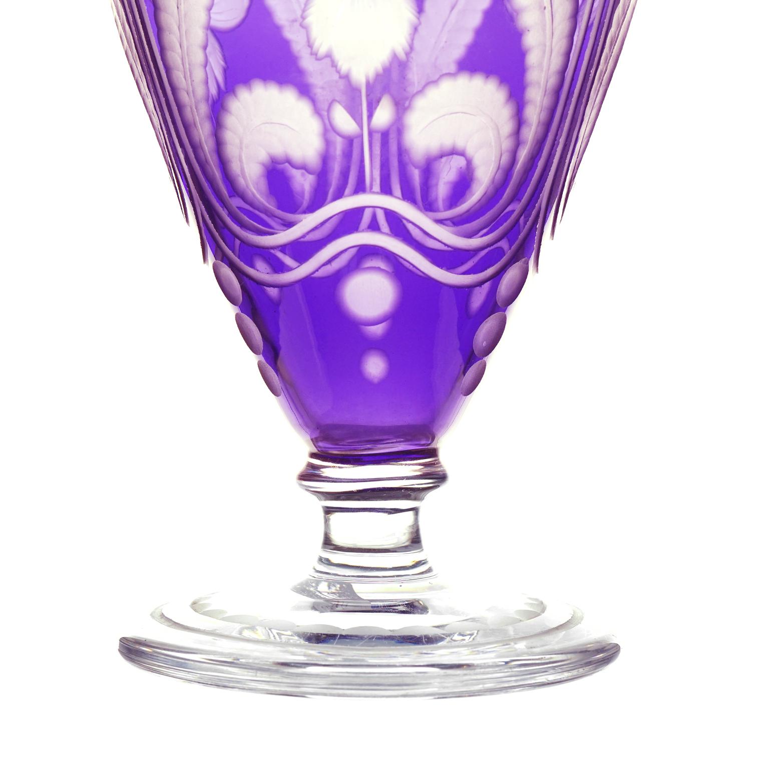 Lila Jugendstil-Vase von Libby im Angebot 1