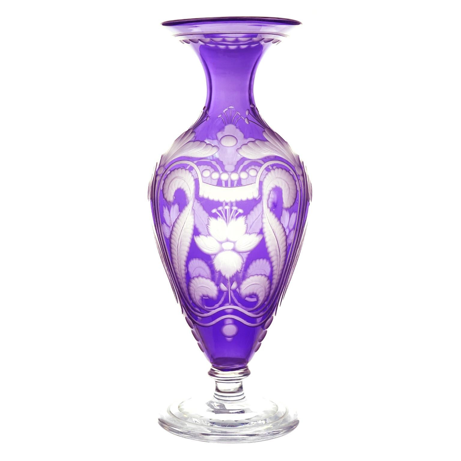 Art Nouveau Purple Vase by Libby For Sale