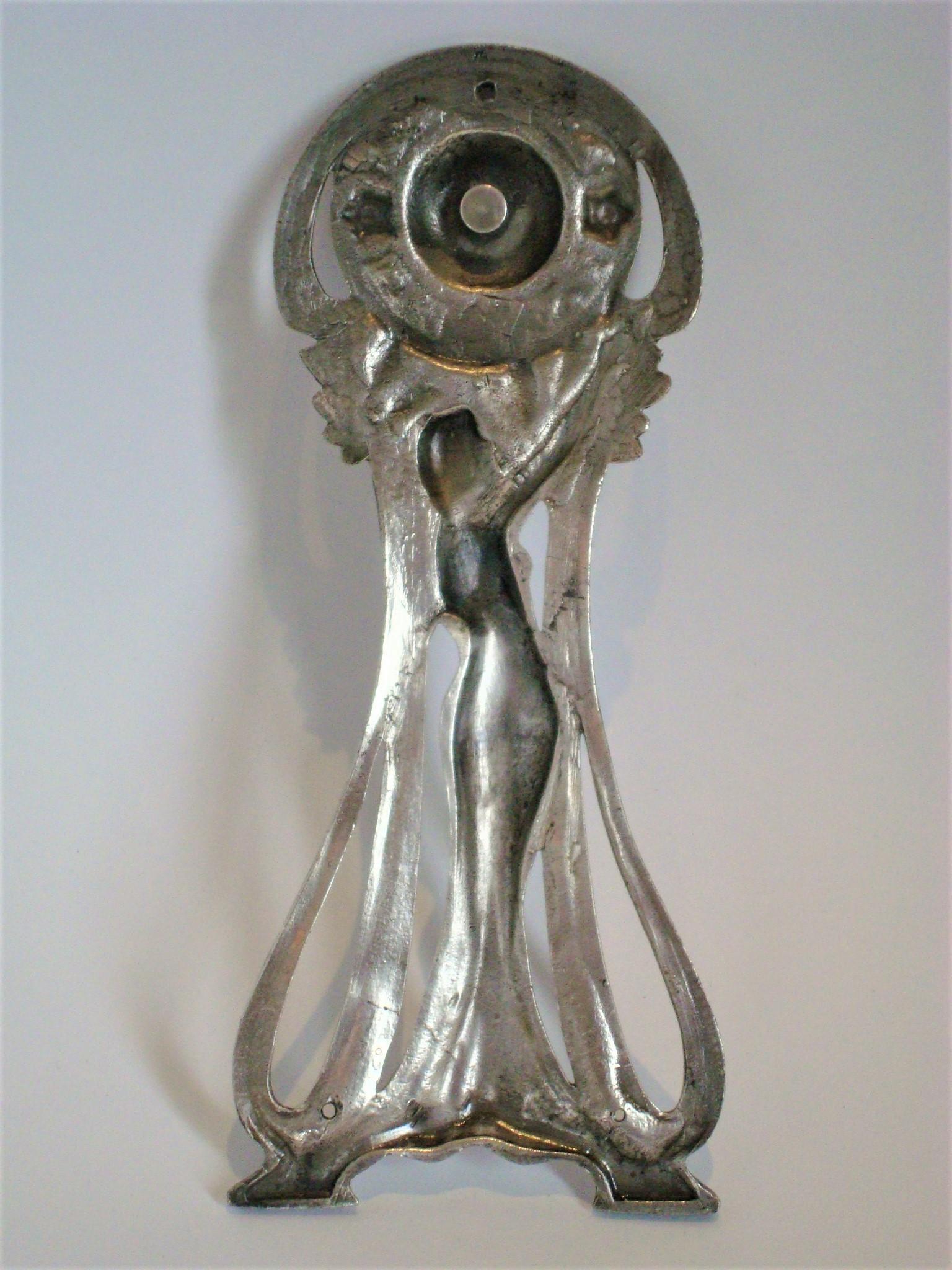 Metal Art Nouveau Push Bell, France, 1900 For Sale