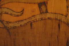 Jugendstil-Pyrographie Dreiteiliger Paravent im Stil von Alphonse Mucha, um 1900