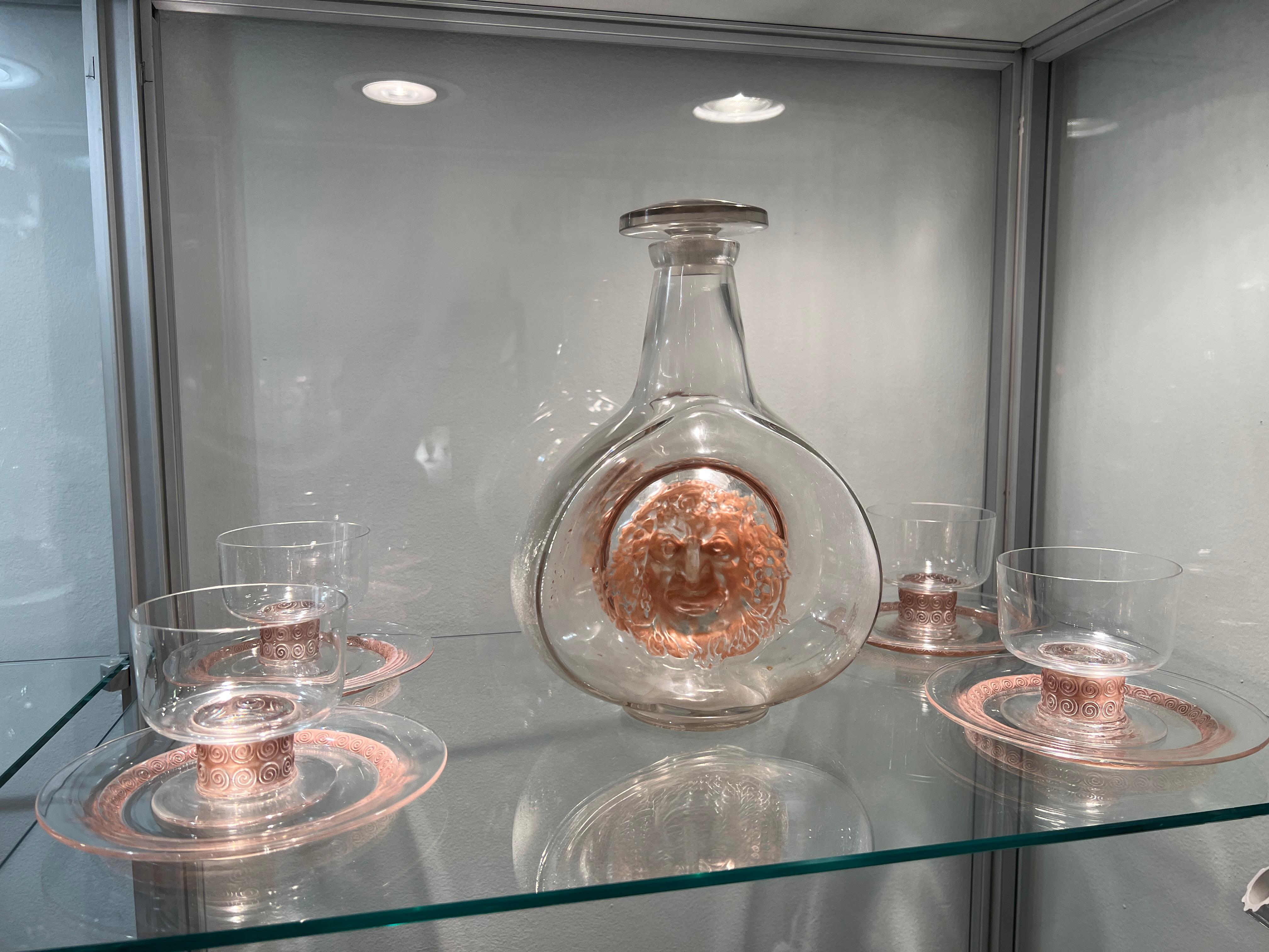 A very rare crystal decanter set from the 