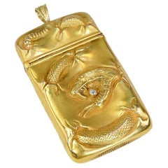 sicherer Jugendstil-Anhänger mit Rattlesnake und Diamanten