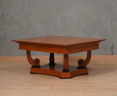 Mesa de sofá austriaca rectangular de madera de cerezo Art Nouveau, 1900