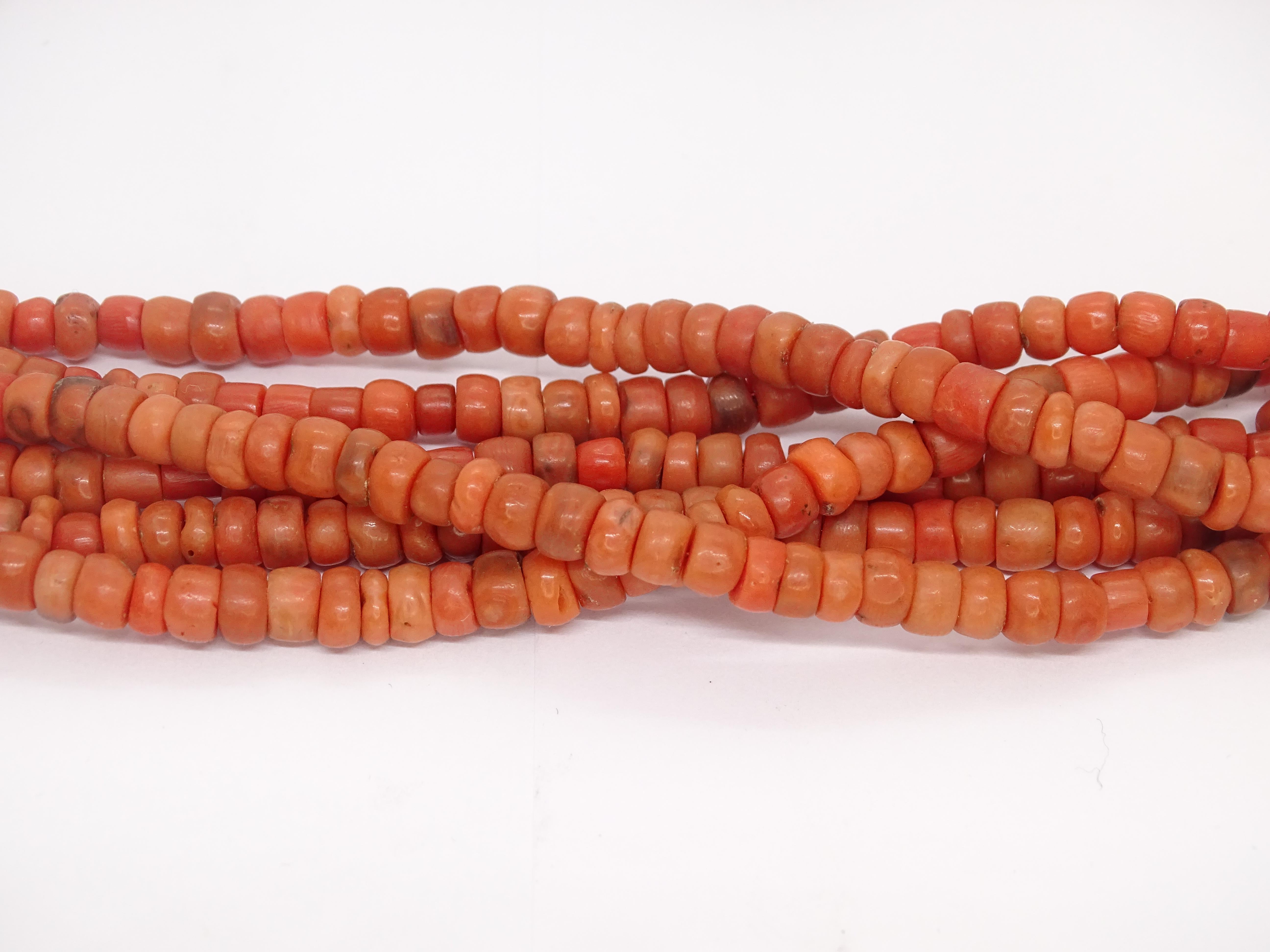 Art Nouveau Red coral necklace, filigree brooch, Dutch silver 835 13