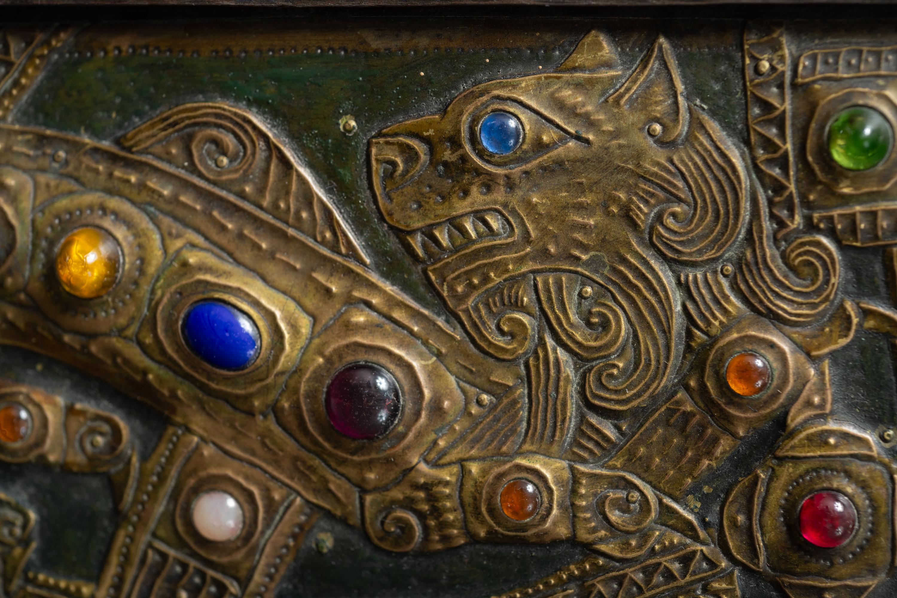 Art Nouveau Regal Lion Repoussé Box by Alfred Daguet For Sale 4