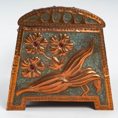 Art Nouveau Repoussé Copper Box, circa 1900.
