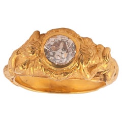 Bague pour homme en diamant Art Nouveau Revival