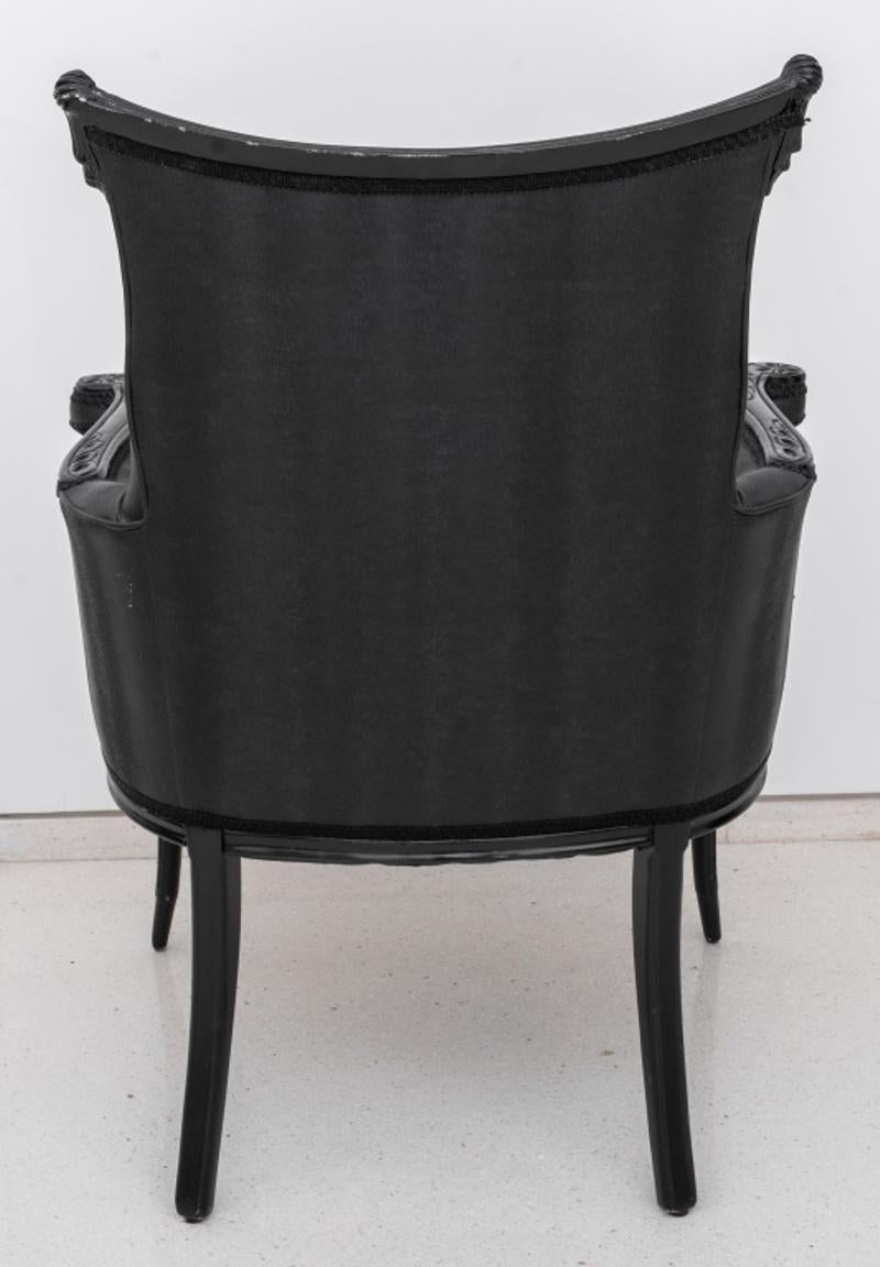 Art Nouveau Revival Ebonisierter gepolsterter Sessel im Zustand „Gut“ im Angebot in New York, NY