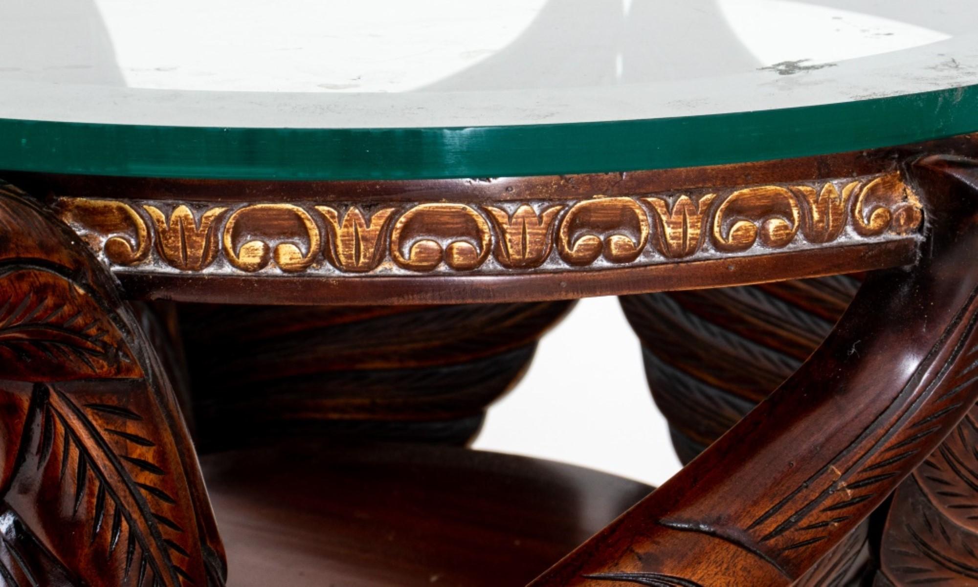 Art Nouveau Revival Swan Carved Mahogany Pedestal For Sale 1