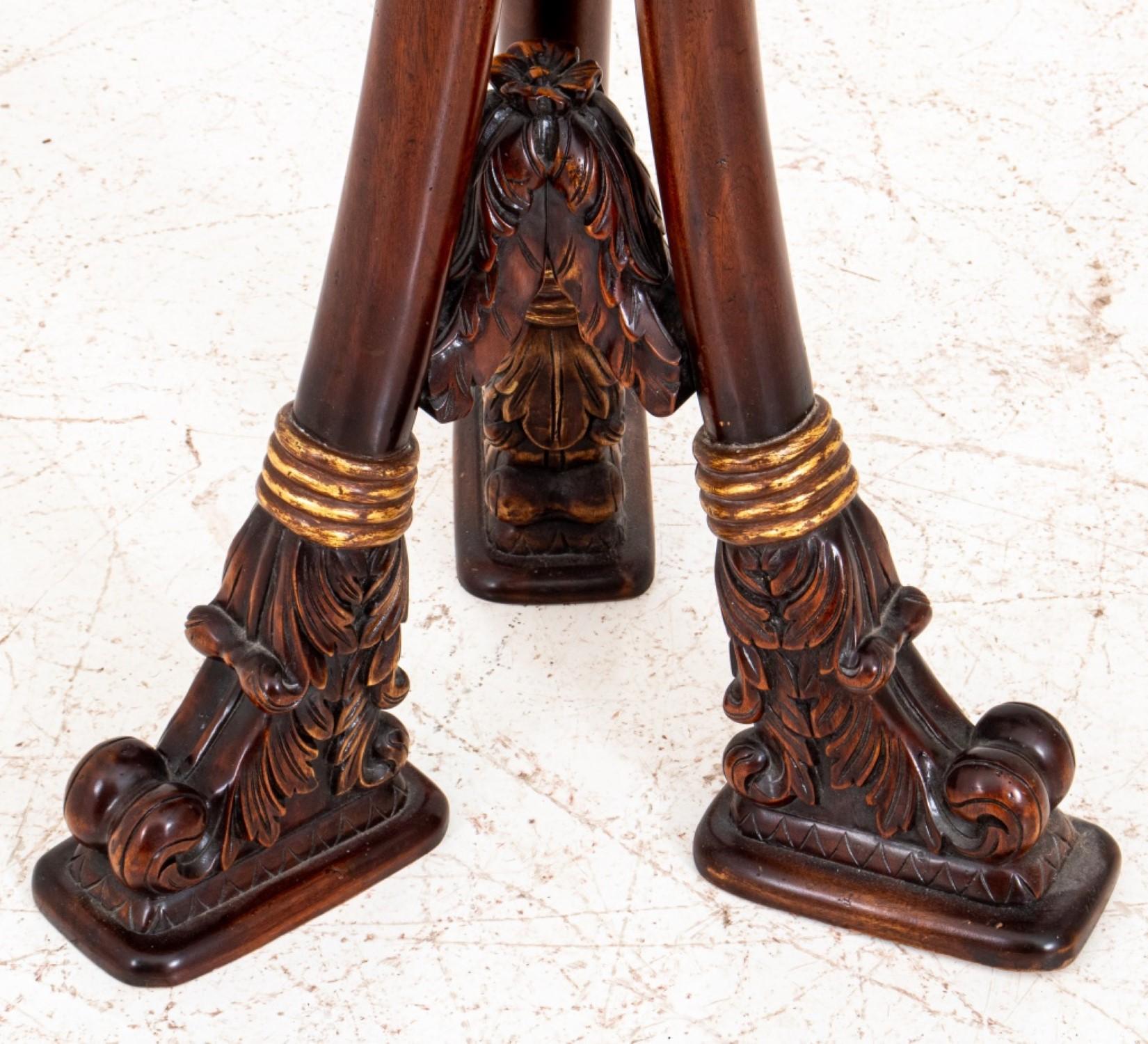 Art Nouveau Revival Swan Carved Mahogany Pedestal For Sale 2
