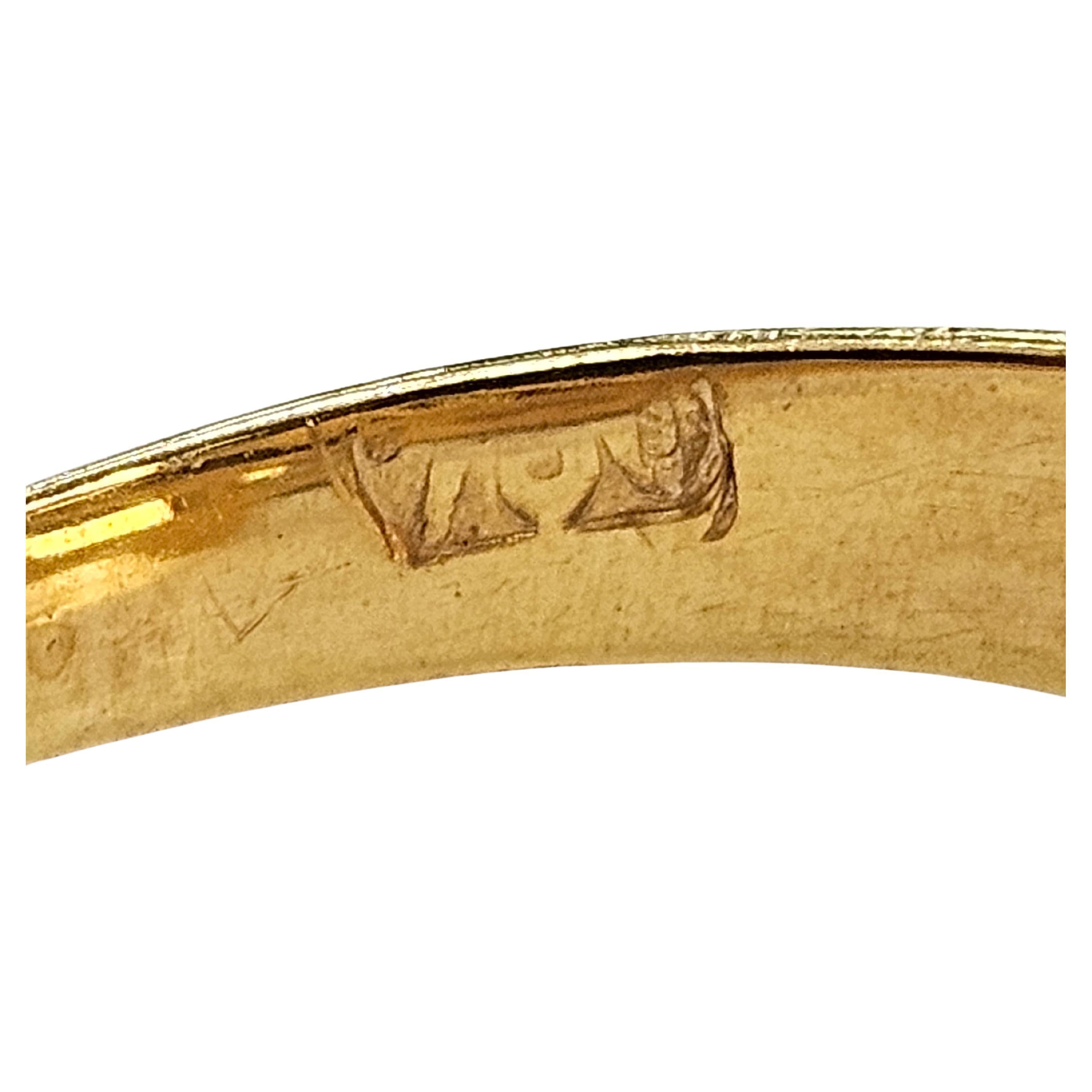 Anello Art Nouveau 1920 Diamonds Mine e Perle coltivate in oro giallo 18 Kts in vendita 1