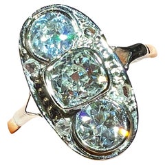 Jugendstilring mit Diamanten im Altschliff aus 18 Karat Gold