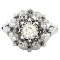 Anillo ART NOUVEAU con diamantes talla brillante y rosa de hasta 0,30 ct Oro de 18k