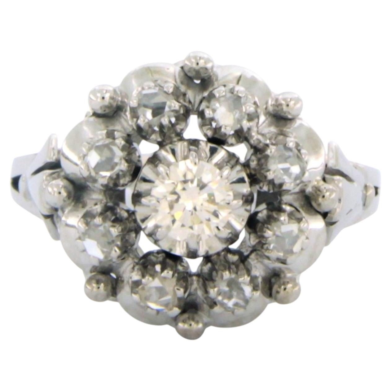 ART NOUVEAU Ring mit Diamanten im Brillant- und Rosenschliff bis zu 0,30 Karat aus 18 Karat Gold