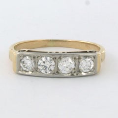 Anello ART NOUVEAU con diamanti taglio brillante fino a 0,50ct in oro 14k bicolore