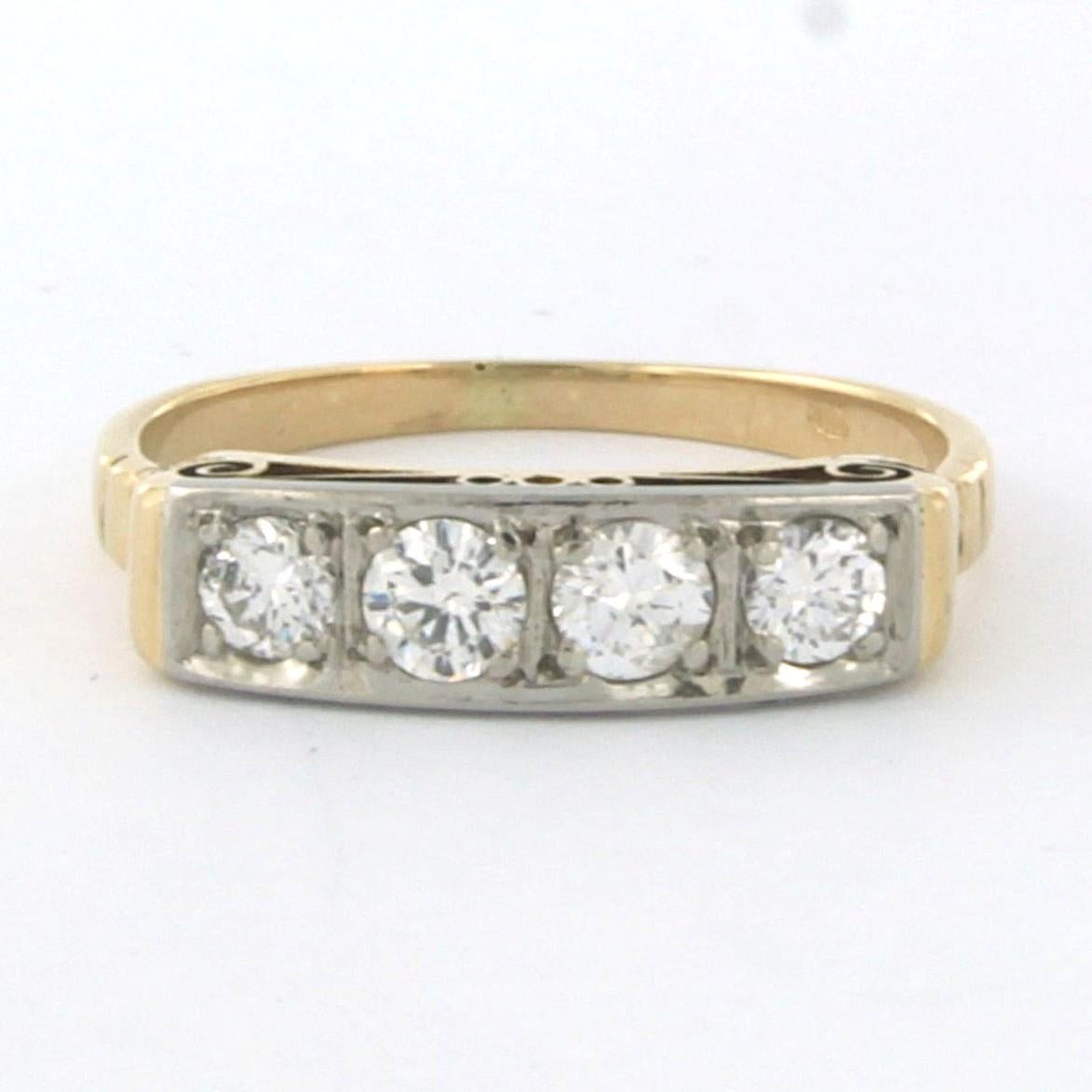 ART NOUVEAU Ring mit Diamanten im Brillantschliff bis zu 0,50 Karat 14k zweifarbigem Gold im Zustand „Hervorragend“ im Angebot in The Hague, ZH