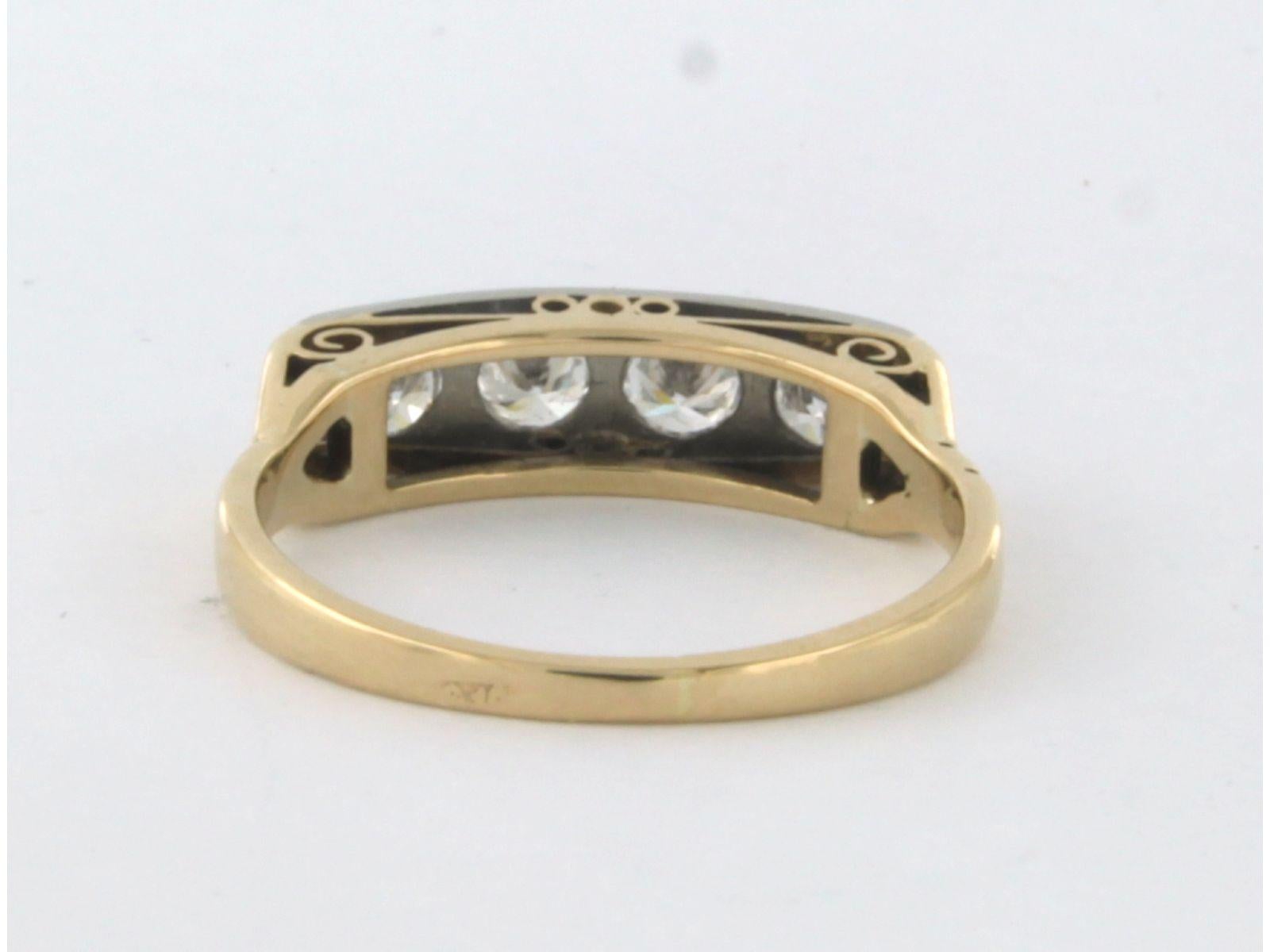 ART NOUVEAU Ring mit Diamanten im Brillantschliff bis zu 0,50 Karat 14k zweifarbigem Gold im Angebot 2