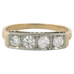 Anello ART NOUVEAU con diamanti taglio brillante fino a 0,50ct in oro 14k bicolore