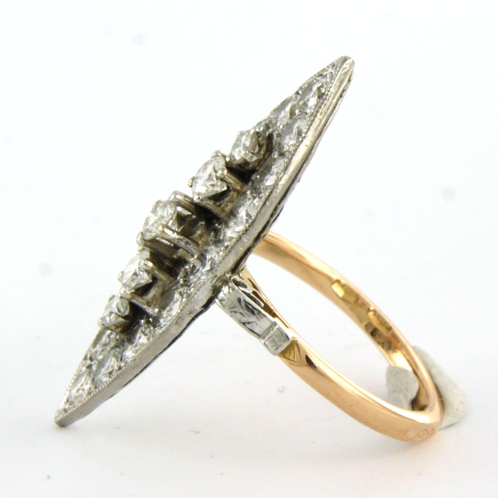 ART NOUVEAU Anillo con diamantes talla brillante de hasta 2,00 ct Oro de 18k 6,0 gramos Art Nouveau en venta