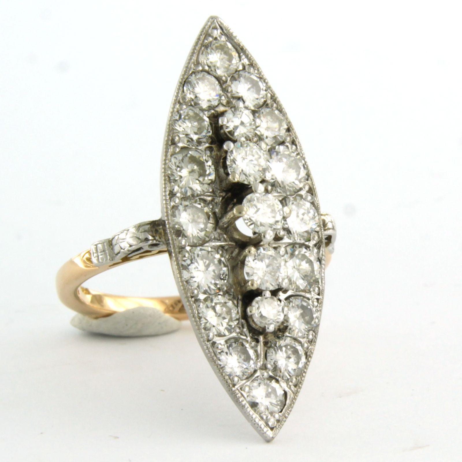 ART NOUVEAU Anillo con diamantes talla brillante de hasta 2,00 ct Oro de 18k 6,0 gramos Corte brillante en venta